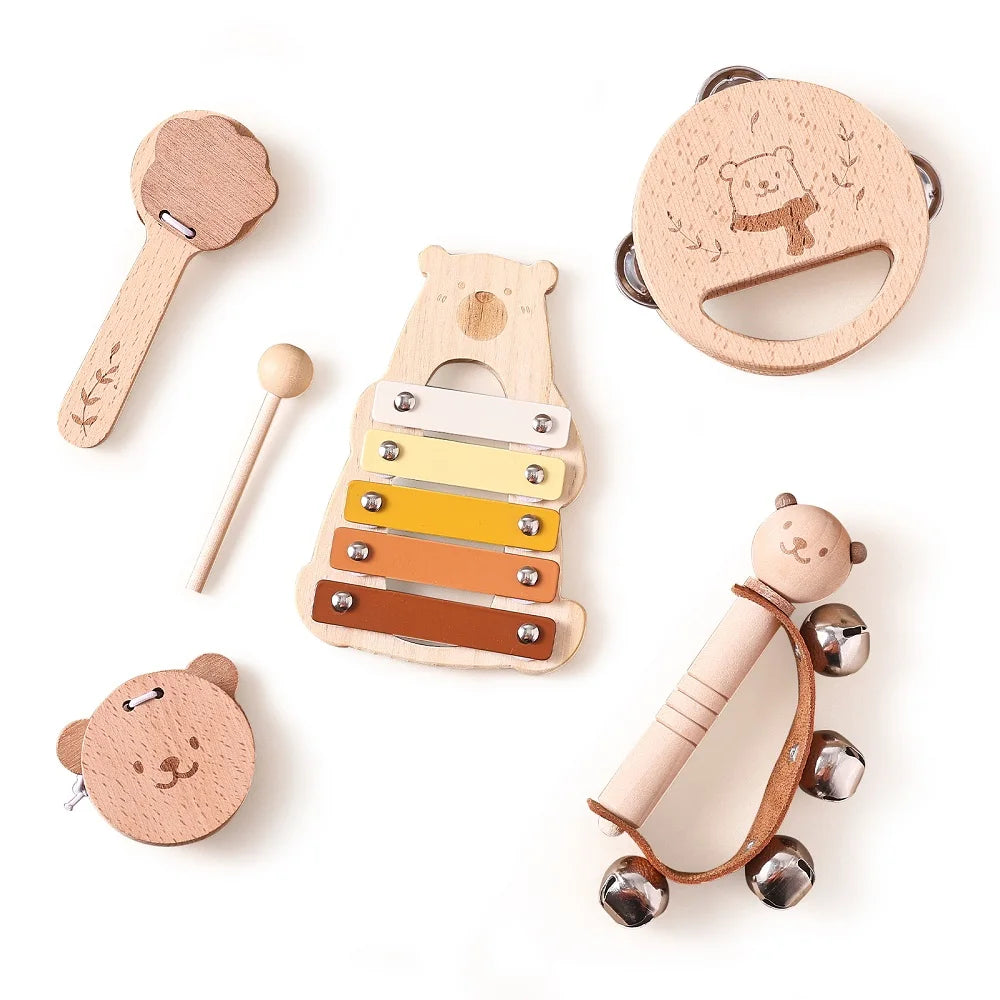 Wooden Montessori Xylophone Toy — Educational Musical Percussion Instrument