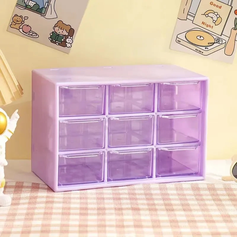 Clear Plastic Desk Organizer — Multi-Section Storage with Mini Drawers