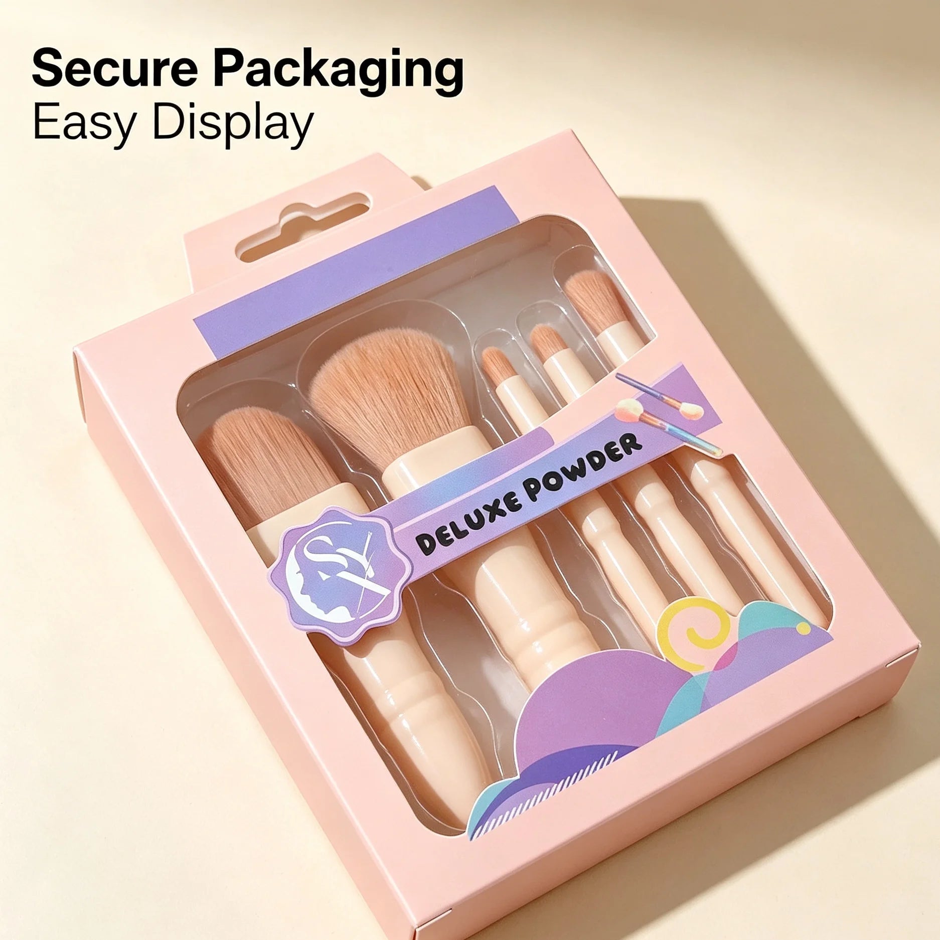 Essential 5-Piece Makeup Brush Set — Versatile Application Tools