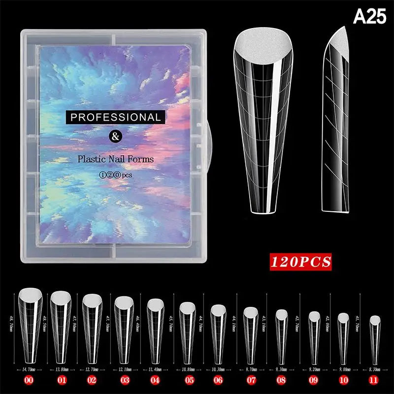 AQTOCNA Dual Form Nail Extension Tips — 120 Piece Quick Building Mold Set