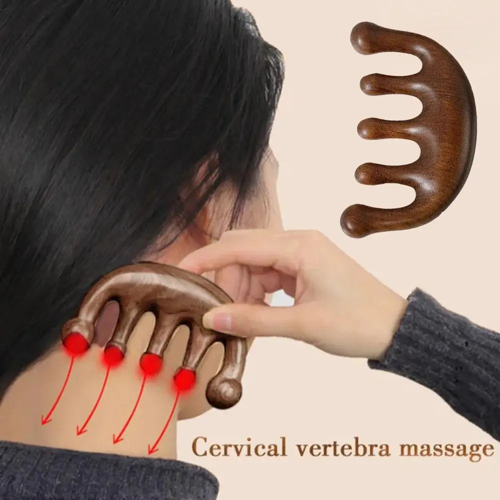 Natural Gua Sha Massage Comb — Scalp and Facial Relaxation Tool