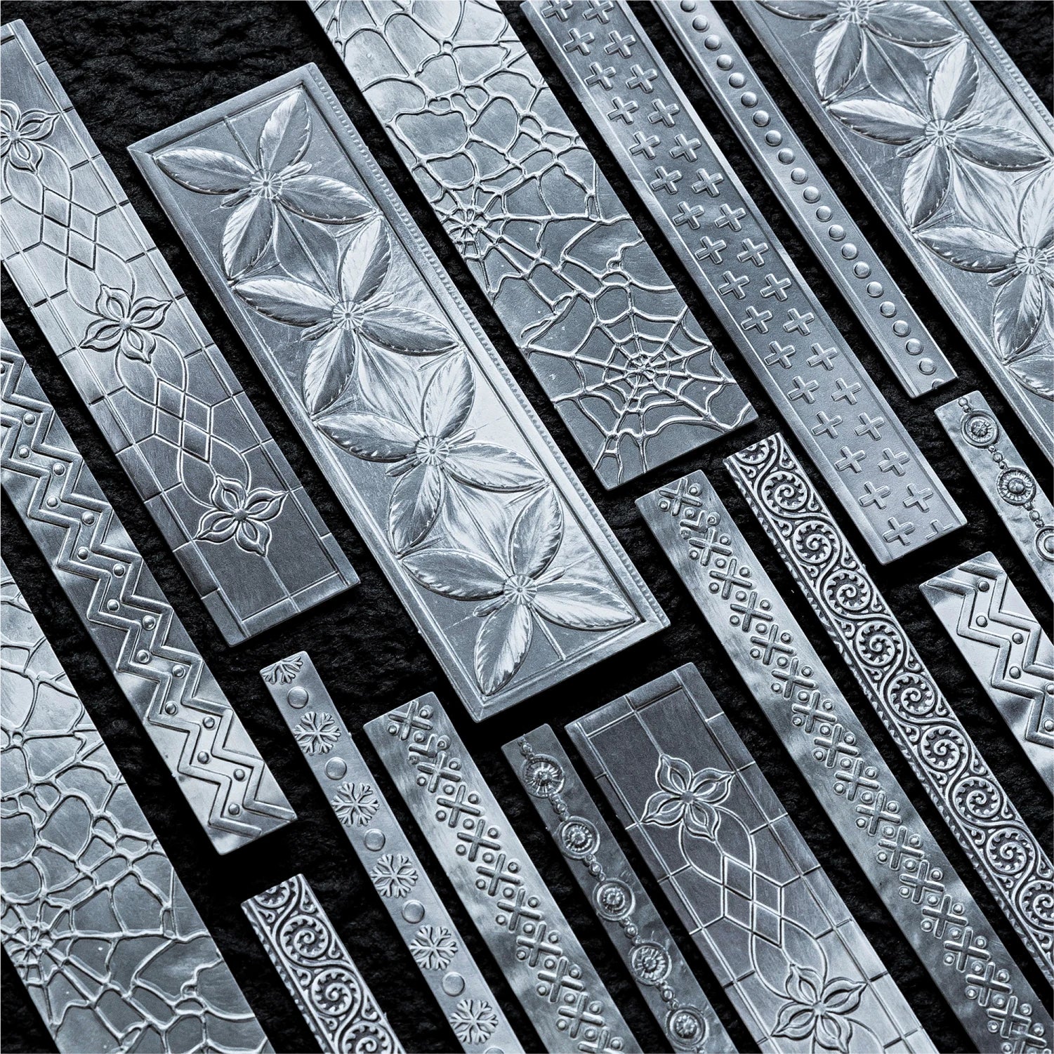 Vintage 3D Floating Silver Bar Stickers — 10 Sheets for Scrapbooking & Journaling