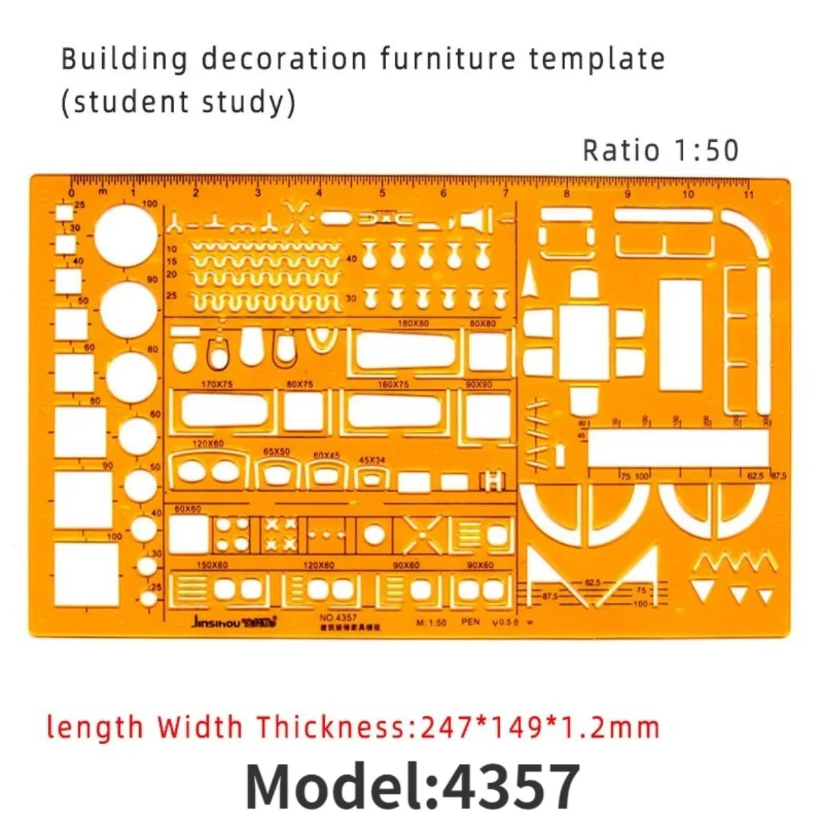 Architectural Drafting Template Set — Round and Oval Shape Rulers