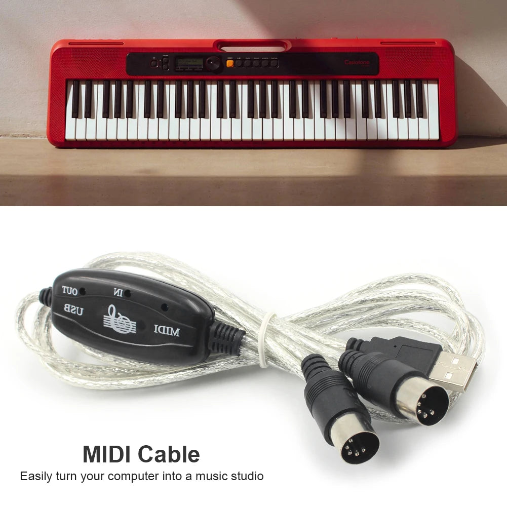 Shunmaii USB MIDI Interface Cable — Keyboard to PC Audio Converter