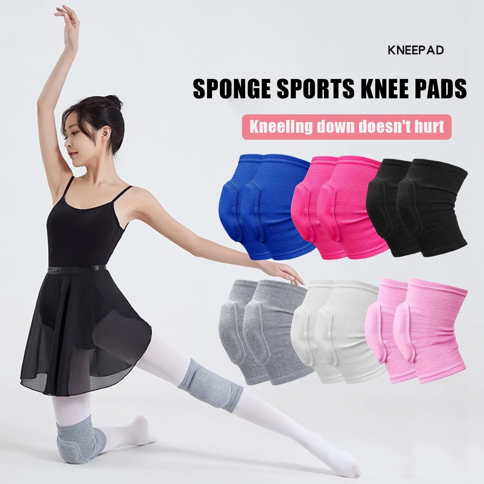 Compression Knee Pads — Elastic Support with Thickened Sponge Padding