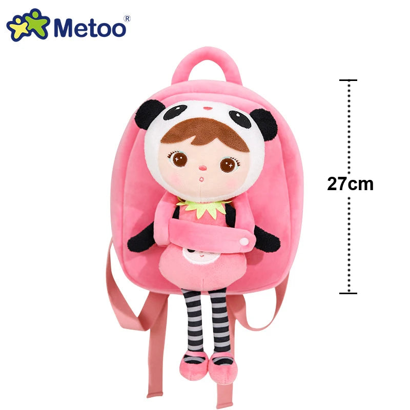 Metoo Plush Animal Backpack — Soft Toddler Bag with Detachable Doll