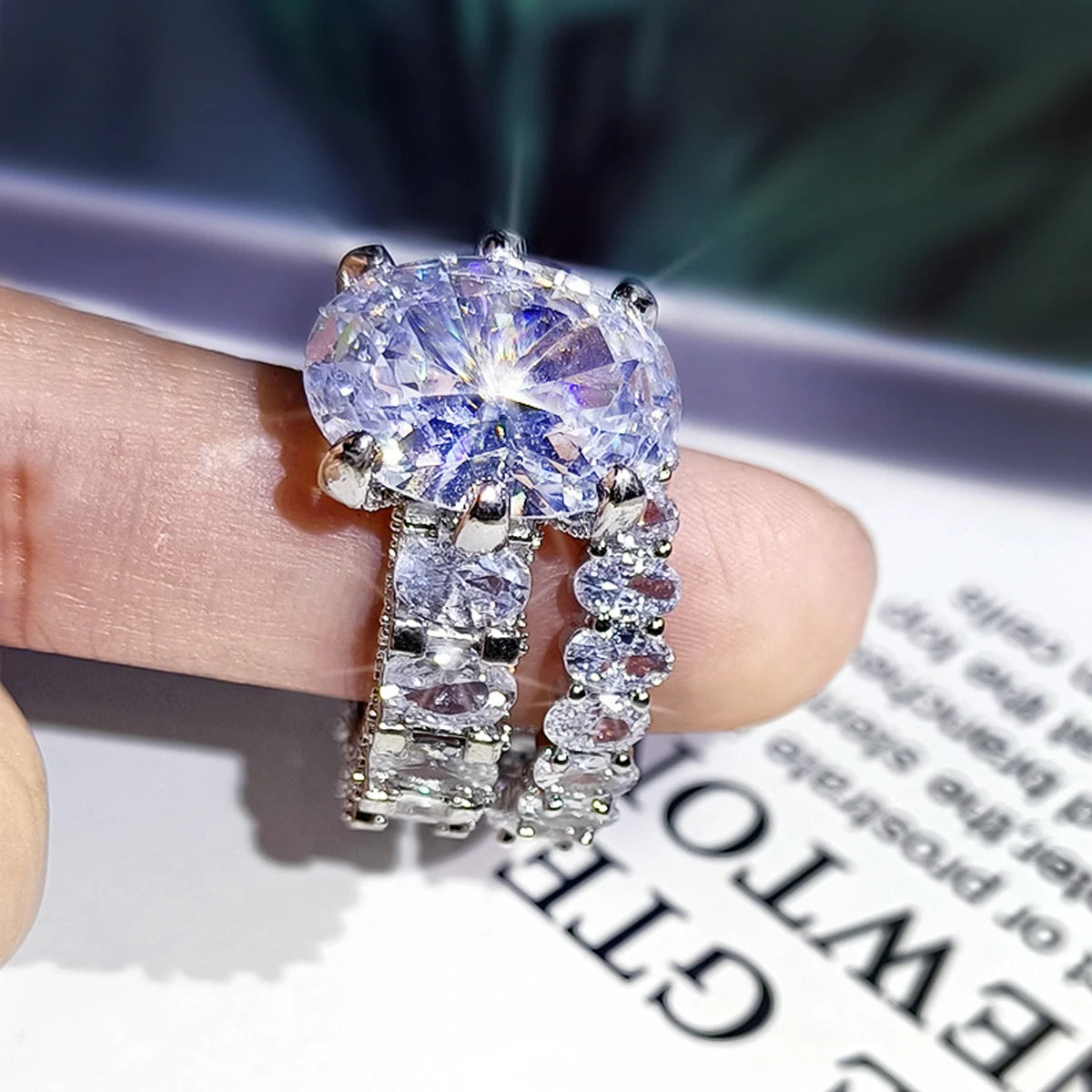 LYEE CYEE Moissanite Ring Set — 925 Sterling Silver Bridal Jewelry