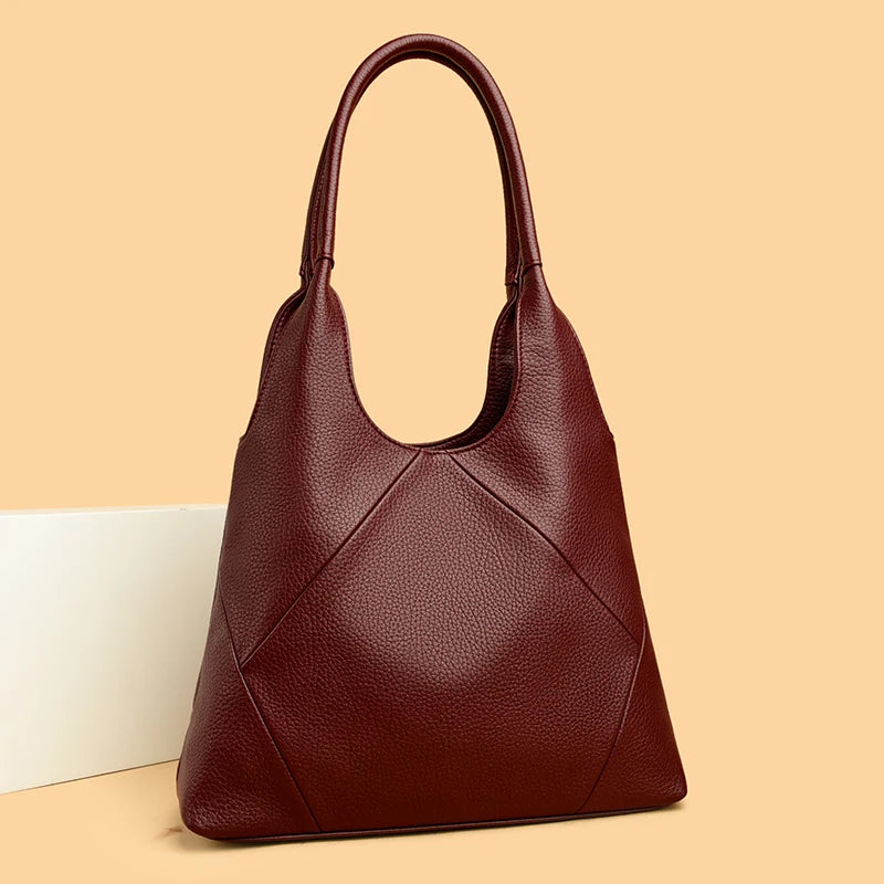 KMFFLY Leather Hobo Bag — Large Capacity Shoulder Handbag for Women