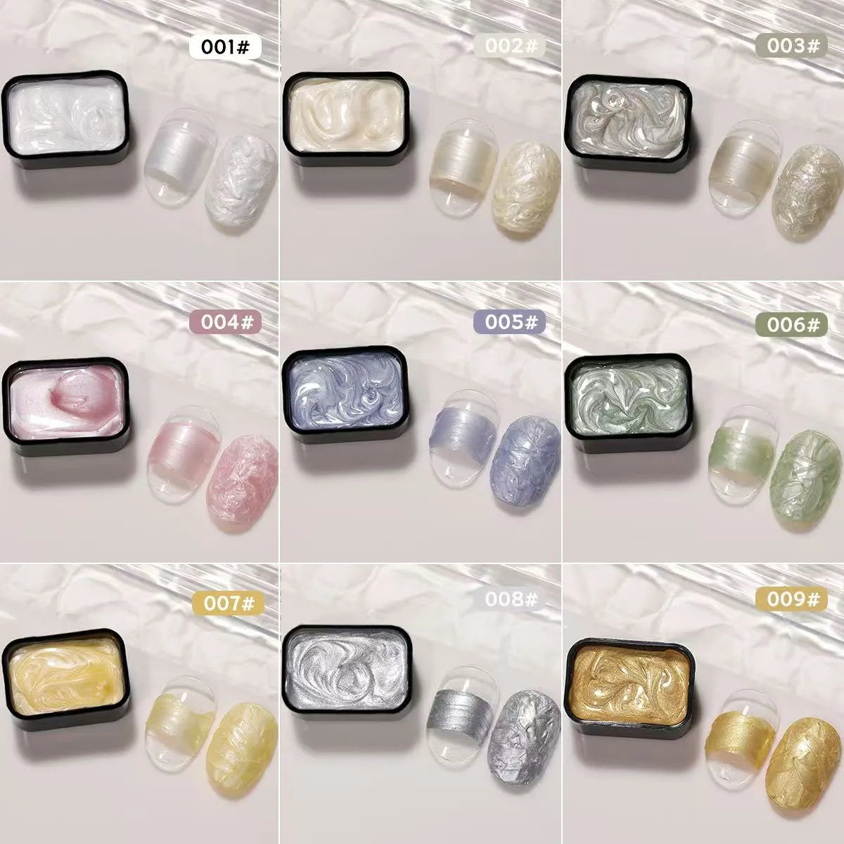 Pearl Gloss Solid Gel Nail Polish — 9 Color Set for Semi-Permanent DIY Art