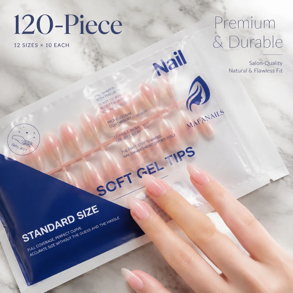 HotPress Nude Ombre Press On Nails — Almond Shape Gradient French Tip Set