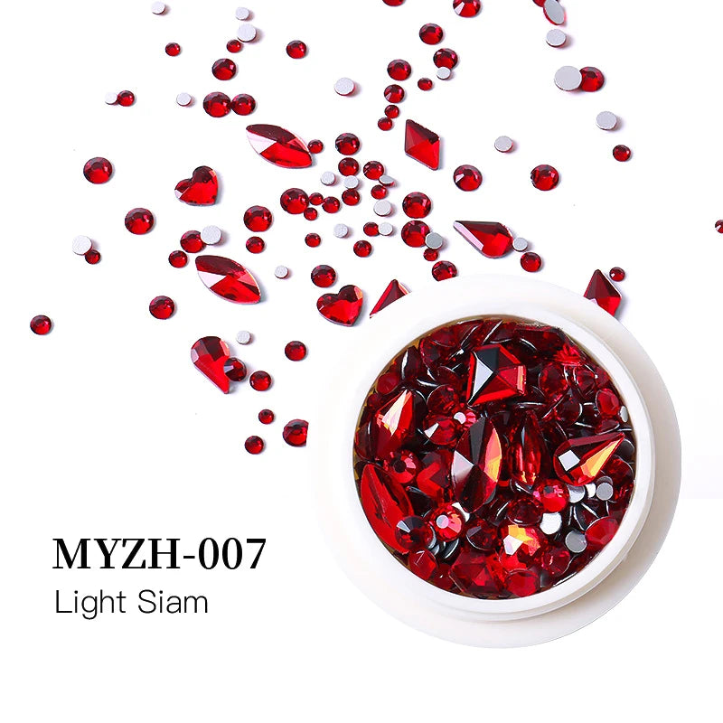 MagiBling Nail Art Rhinestone Kit — Mixed Size Crystal Gemstones for 3D Nail Design