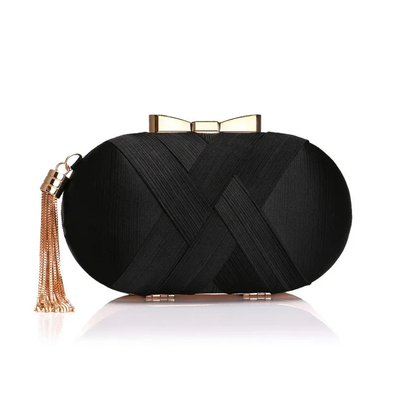 miflame Elegant Tassel Clutch Bag — Sparkling Evening Handbag for Weddings