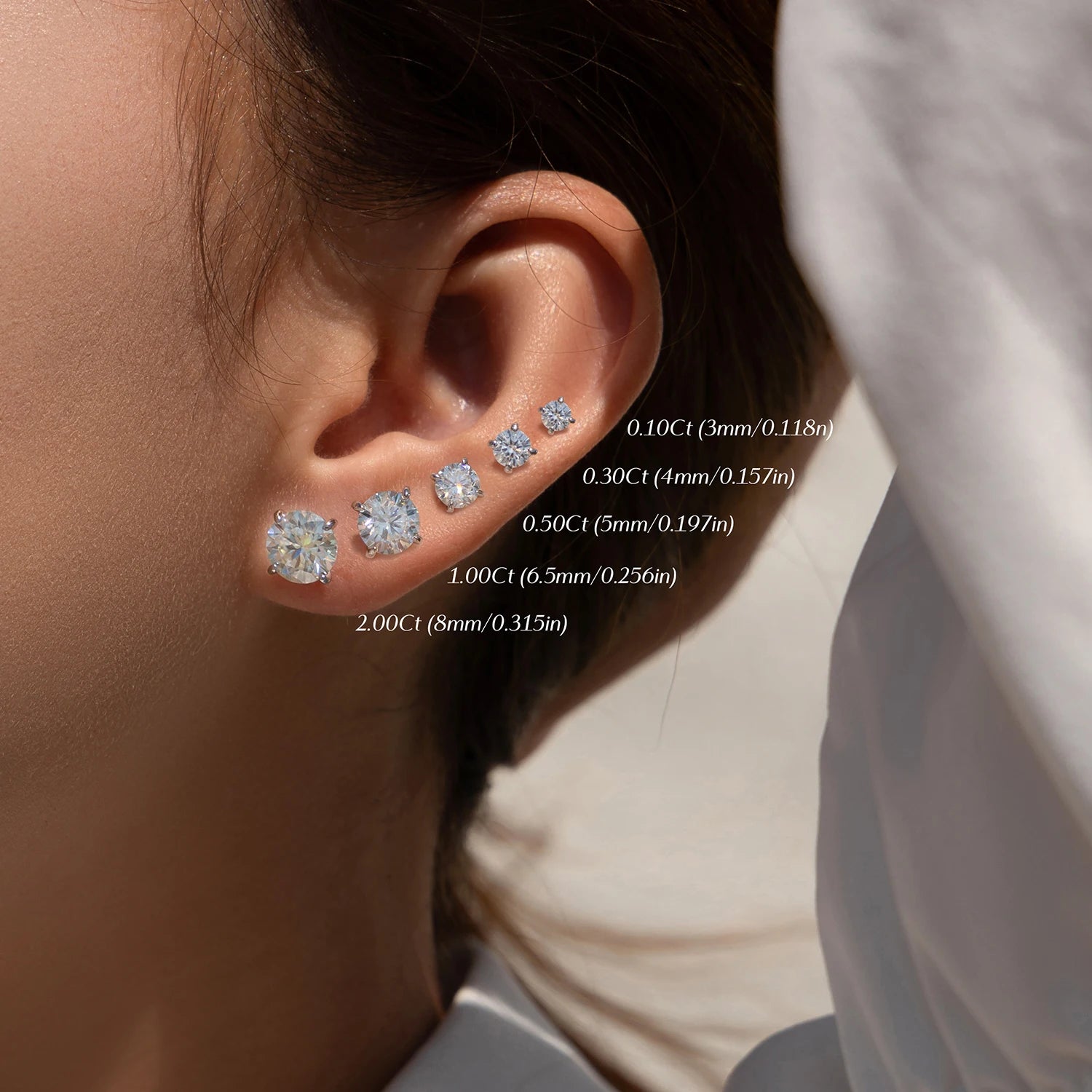 MODIAN Moissanite Stud Earrings — Sparkling 925 Sterling Silver Jewelry