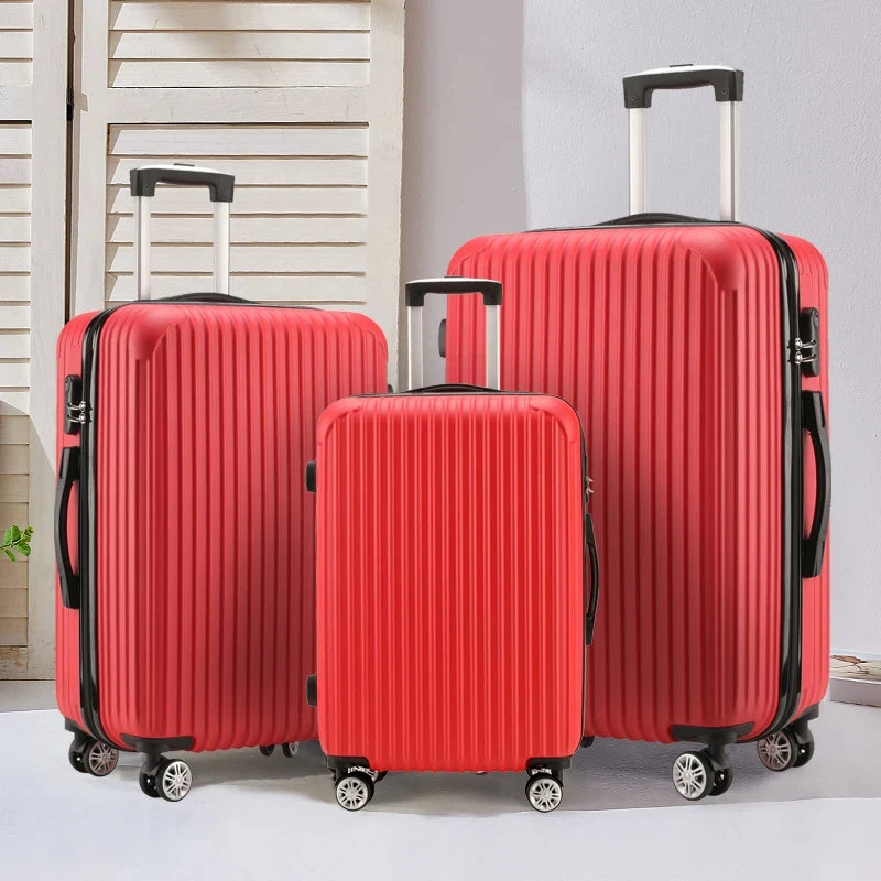 3-Piece Hard Shell Luggage Set — Durable Spinner Trolley Cases for Travel