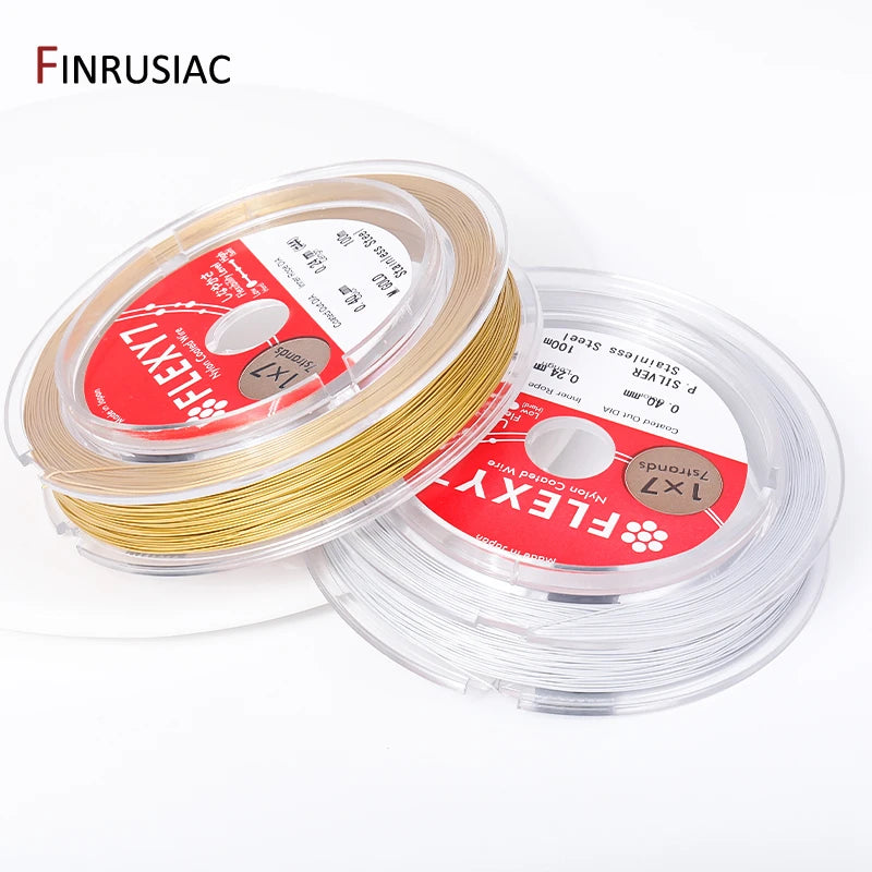 FINRUSIAC Stainless Steel Jewelry Wire — Gold and Silver Beading Cord