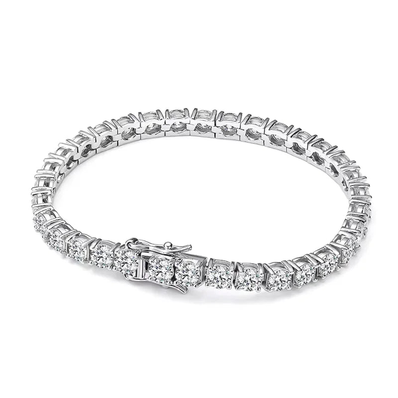 Knobspin Moissanite Tennis Bracelet — Elegant 925 Sterling Silver Jewelry