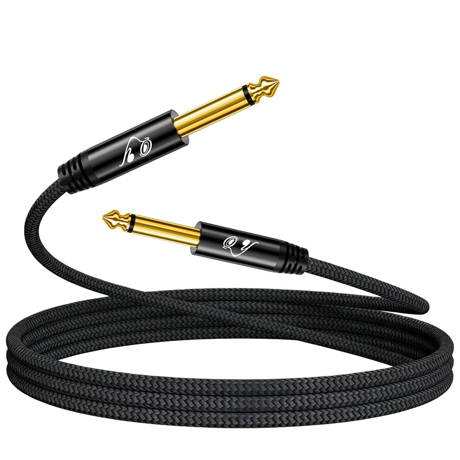 6.35mm Instrument Cable — Heavy Duty 1/4 Inch TS Mono Cord for Amps and Mixers