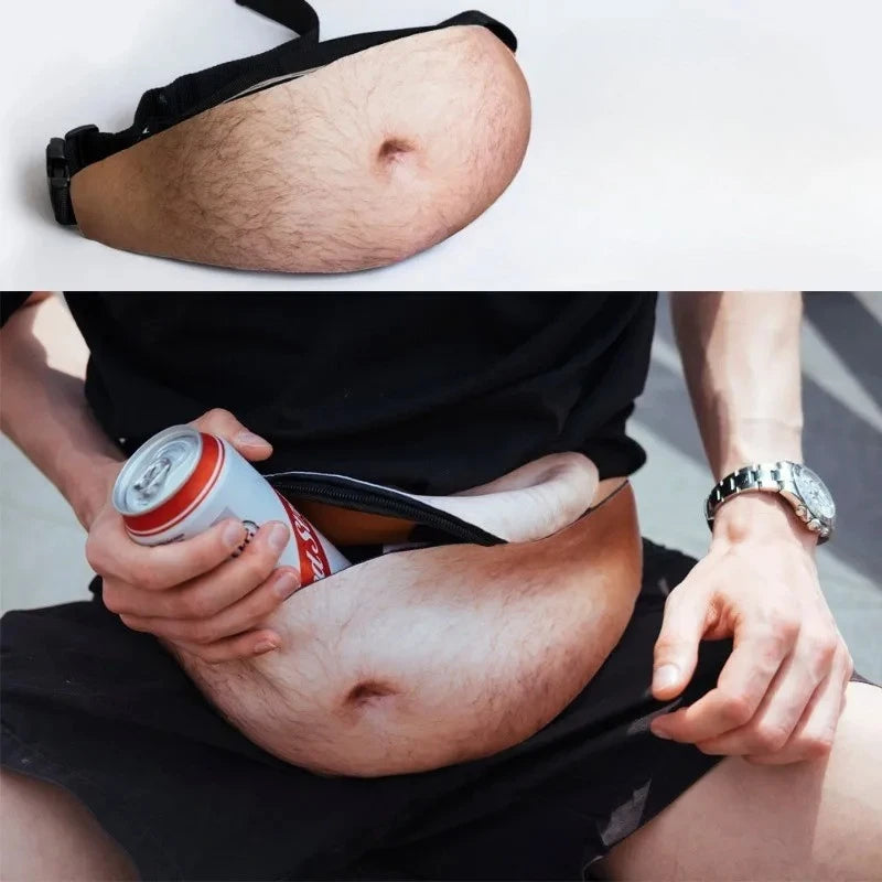 Fake Beer Belly Waist Bag — Funny Prank Fanny Pack for Outdoor Activities