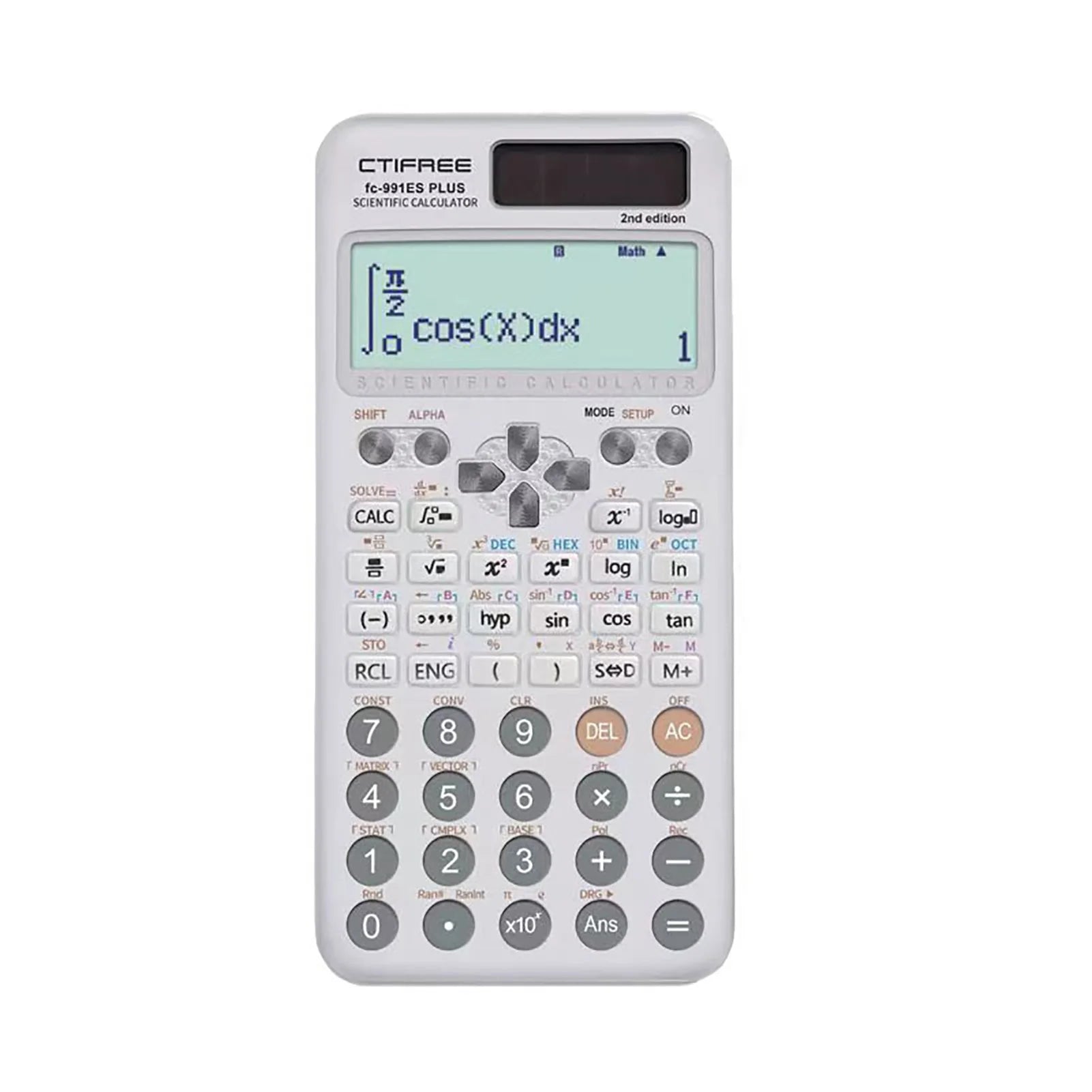 Scientific Math Calculator — 417 Functions with Dual Power Supply