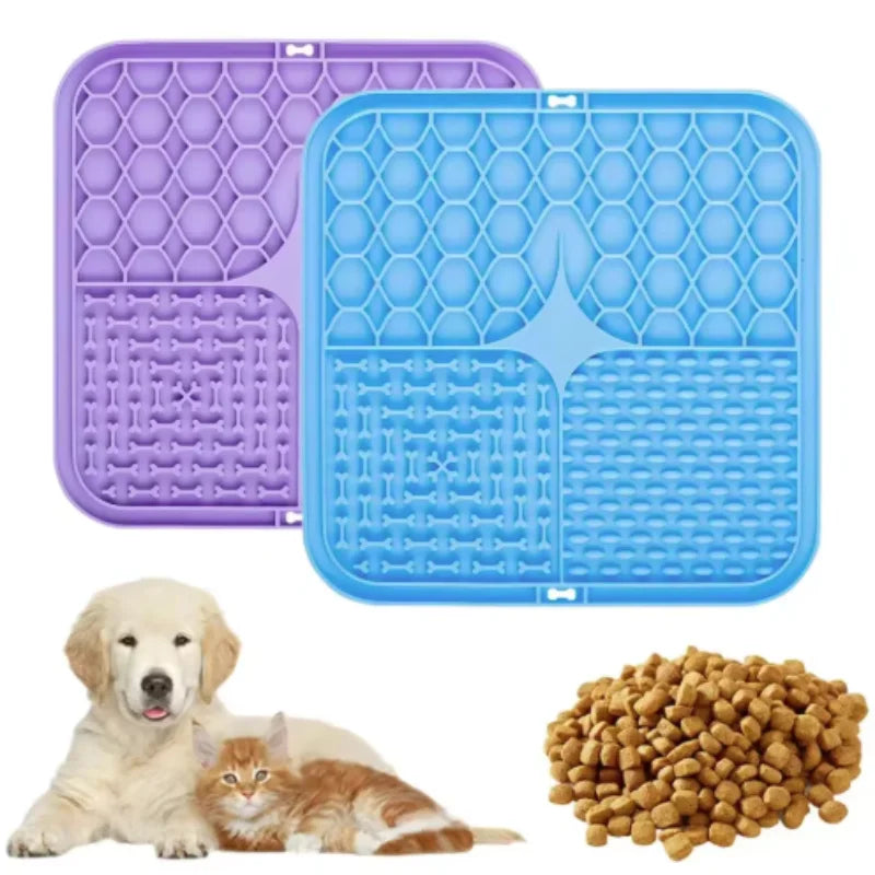 Silicone Pet Lick Mat — Slow Feeder and Bath Time Distraction Tool