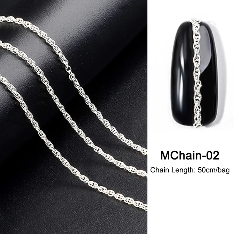 MagiBling Rhinestone Nail Chain — Shiny 3D Crystal Charms for DIY Manicure