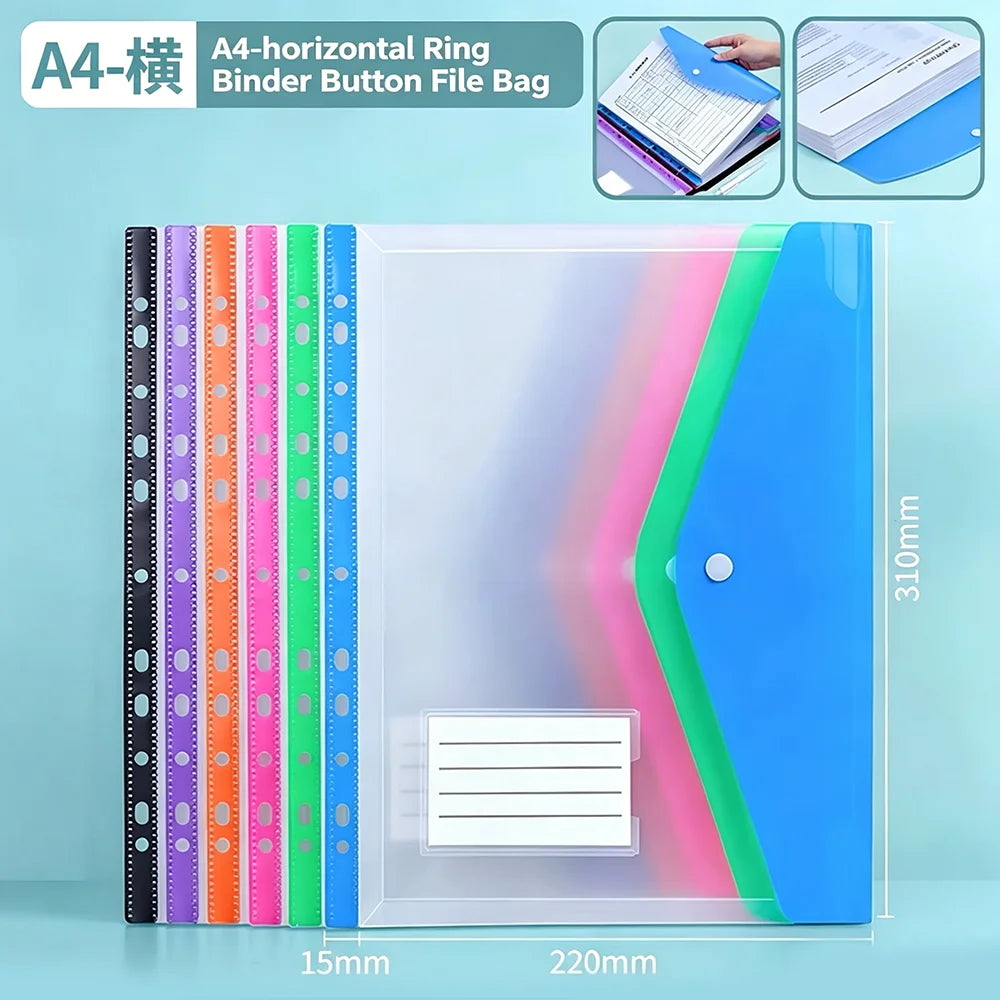 Haile A4 Loose-Leaf File Bags — High-Capacity Expandable Document Folders