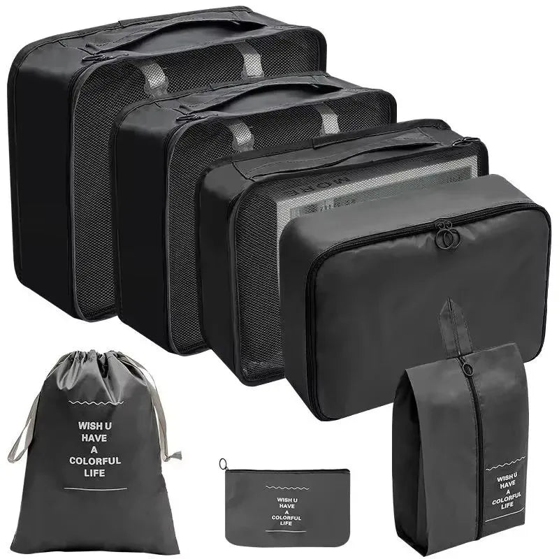 YHYEH 7-Piece Travel Packing Cube Set — Organized Suitcase Storage Bags