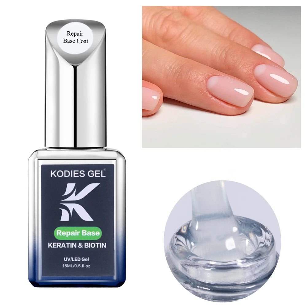 KODIES GEL Super Sticky Base Coat — Strong Semi-Permanent Nail Foundation