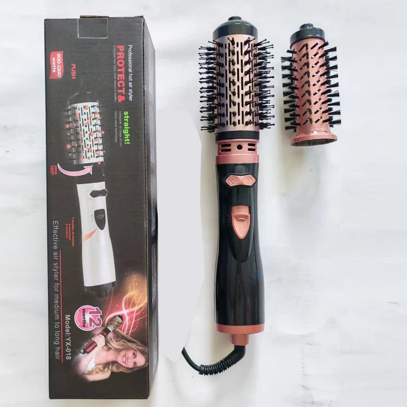 3-in-1 Rotating Hot Air Brush — Automatic Hair Dryer and Curler Comb