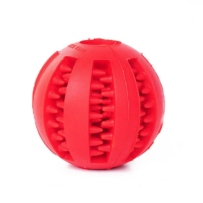 Durable Rubber Pet Toy Ball — Bite Resistant Treat Feeder & Chew Toy