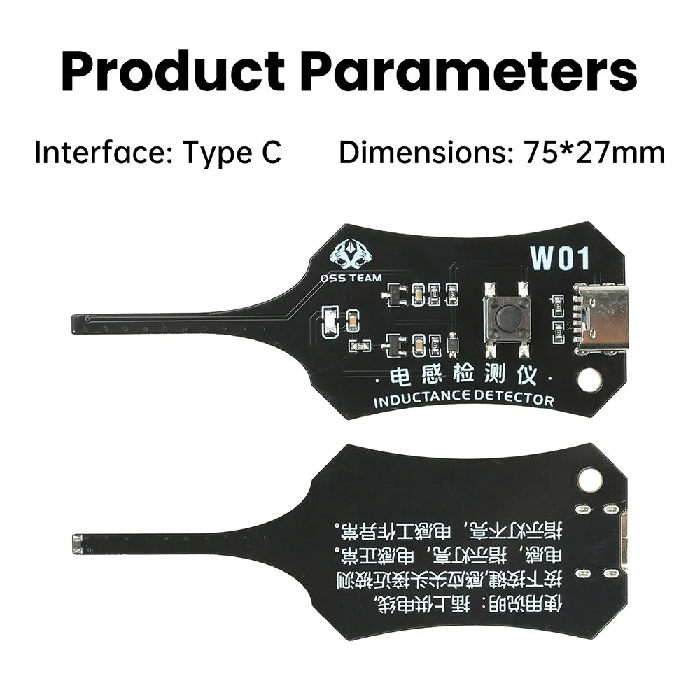 Aideepen Type C Inductance Tester — Electromagnetic Coil Detector Tool