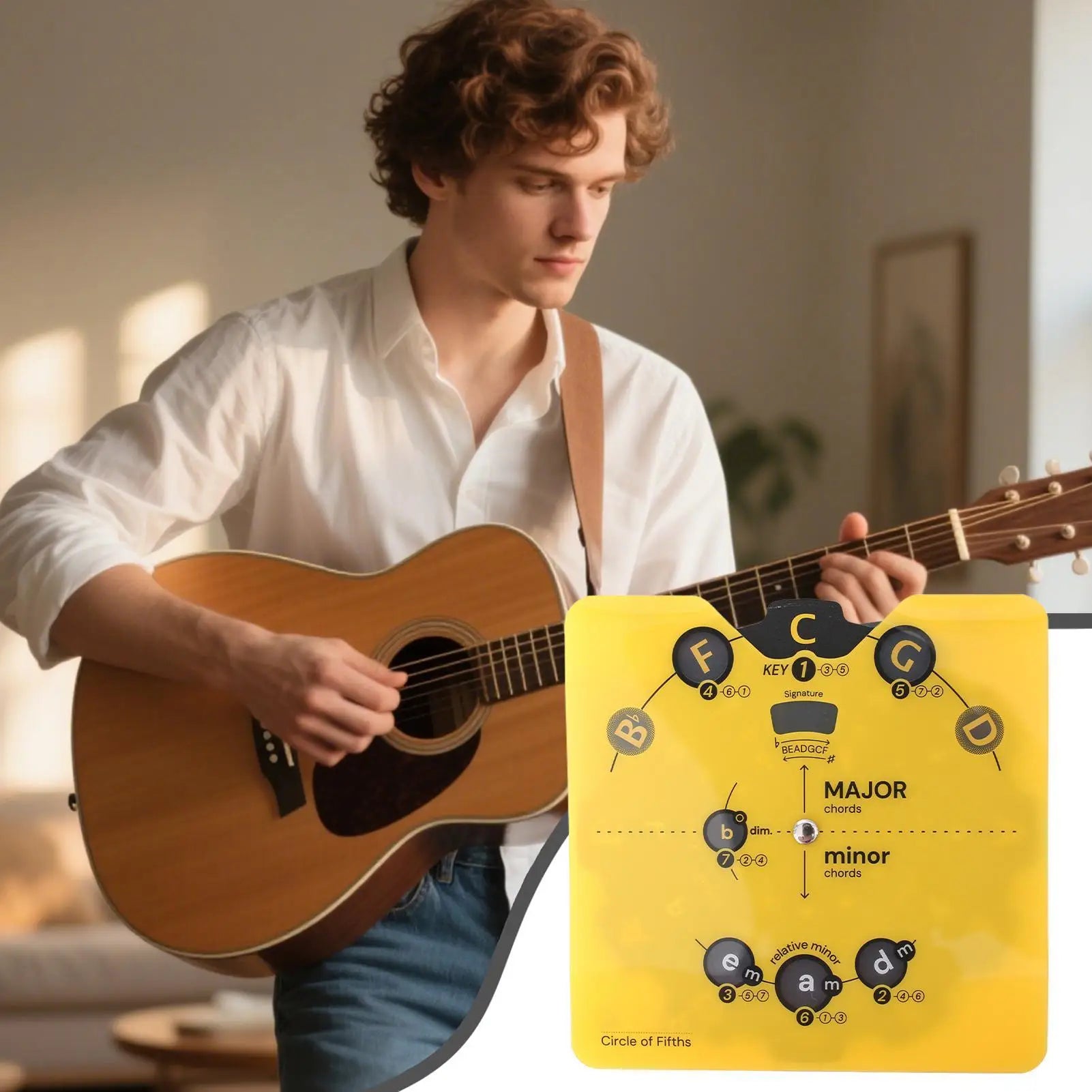 Music Theory Circle of Fifths Wheel — Color-Coded Chord Chart Tool