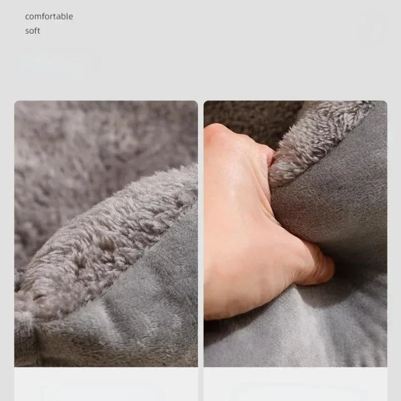 BeiYu Pet Plush Cat Bed — Cozy Winter Cushion for Small Pets