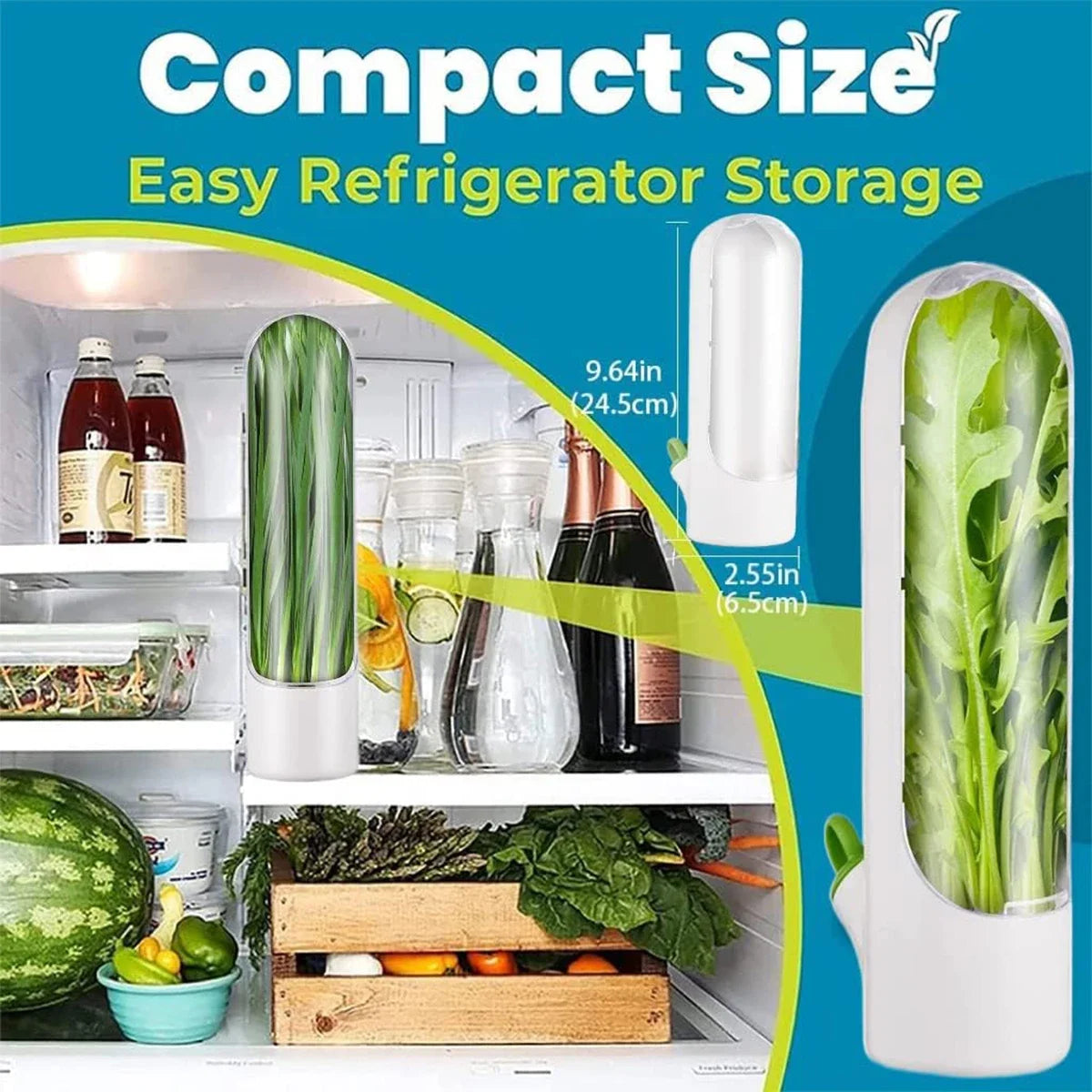 Fresh Herb Storage Container — Airtight Vegetable Preservation Bottle