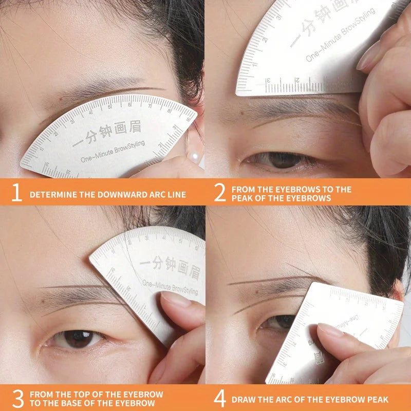 Stainless Steel Eyebrow Stencil — Fan Shaped Brow Shaping Tool