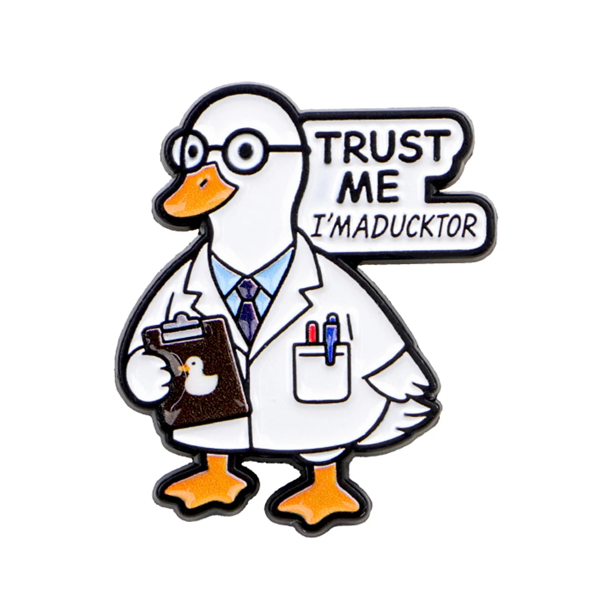 Duck Doctor Enamel Pin — Cute Animal Medical Themed Brooch