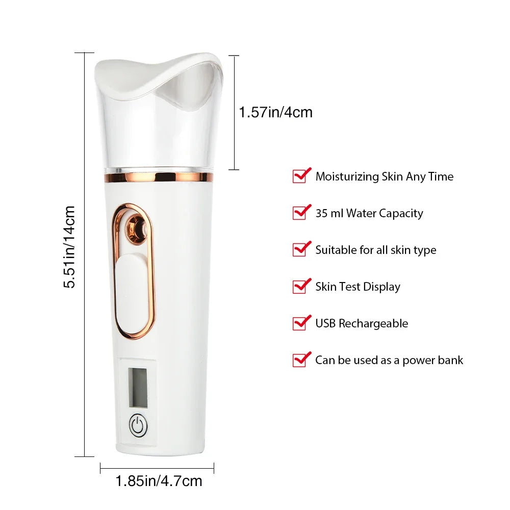 agdoad Portable Nano Facial Sprayer — USB Rechargeable Handheld Hydrating Steamer