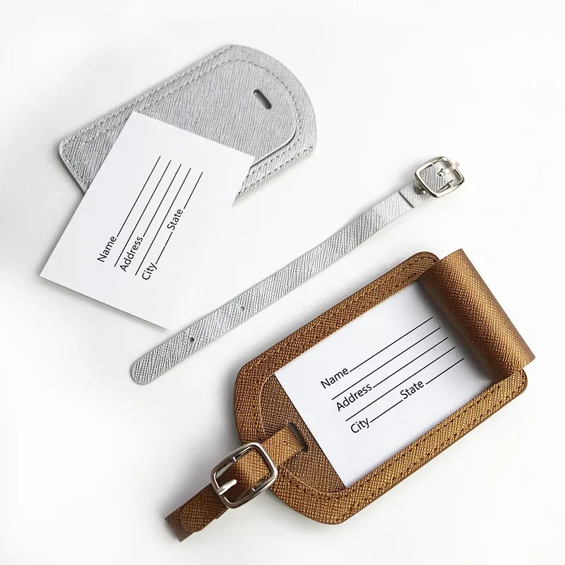 eTya Leather Luggage Tag — Durable Suitcase ID Label for Travel