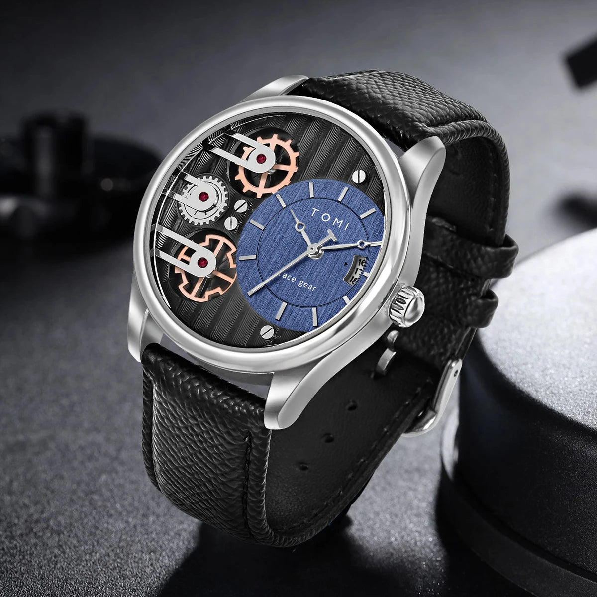 TOMI Men's Luxury Quartz Watch Set — Business Style with Detachable Straps