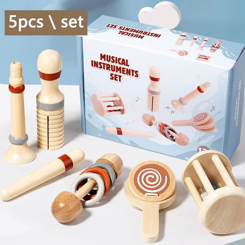Brozebra Wooden Handheld Bell — Montessori Musical Percussion Toy