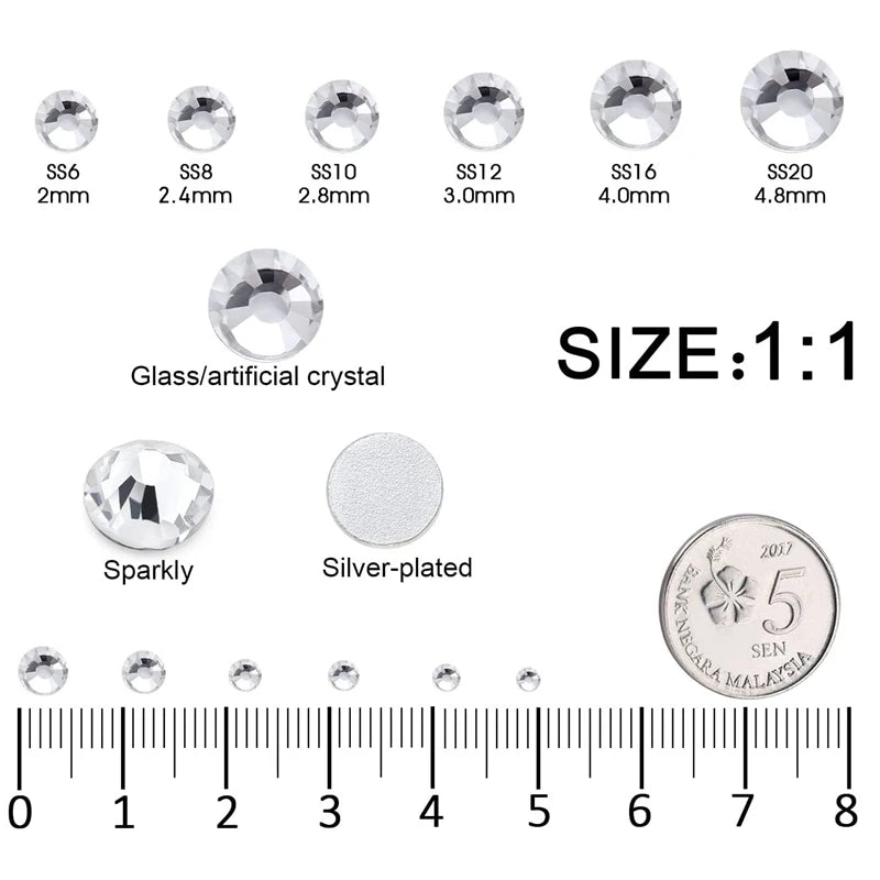 Nibiru DU Clear Flatback Rhinestone Set — 3792pc Crystal Nail Art Kit