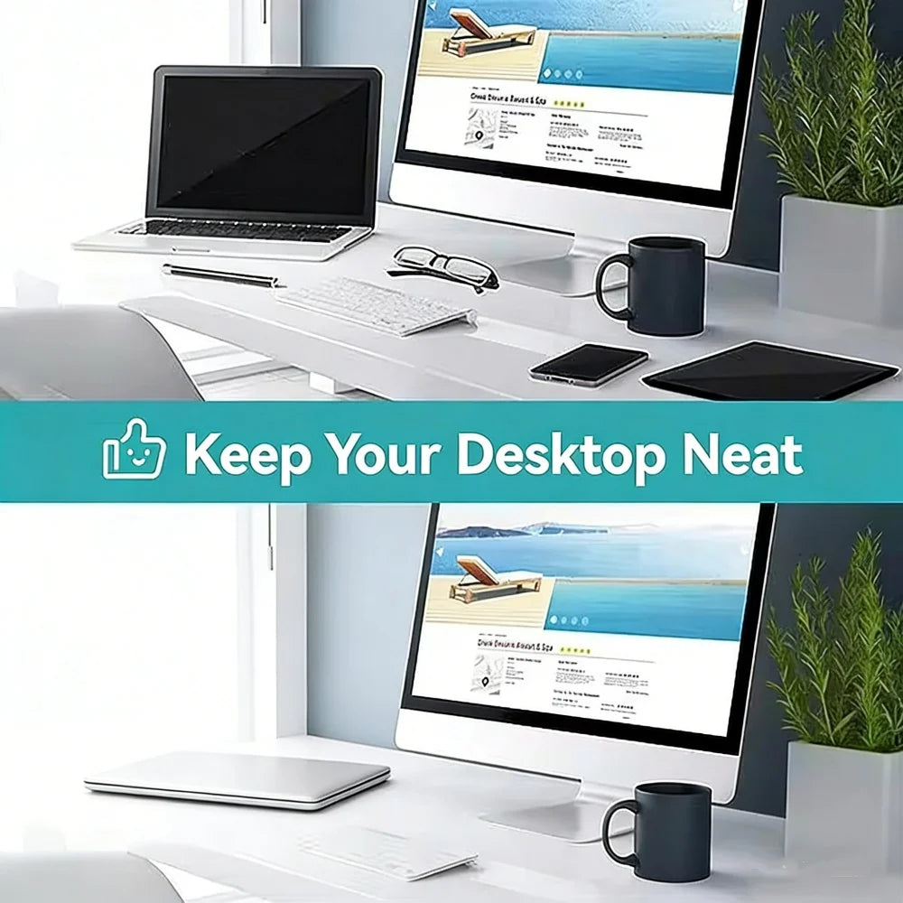 Adjustable Vertical Laptop Stand — Space-Saving Desktop Organizer