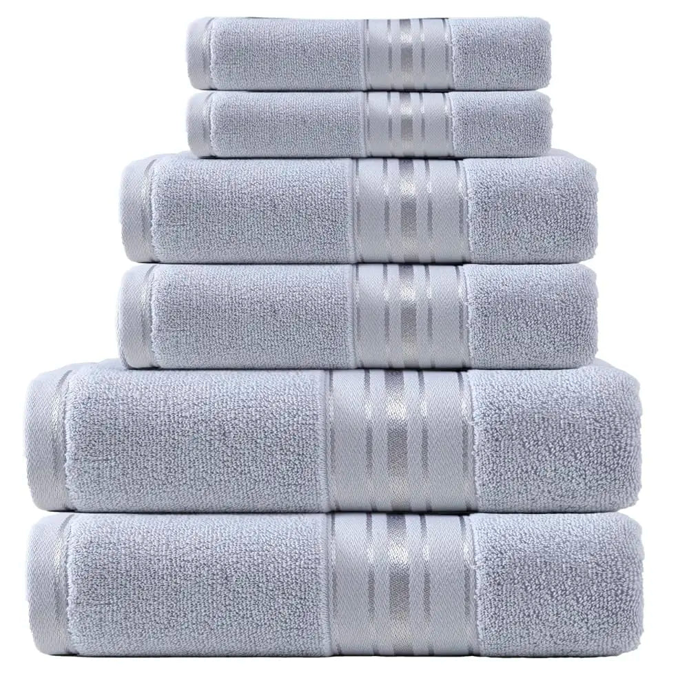 Luxury 6-Piece Cotton Towel Set — Super Absorbent Bathroom Collection