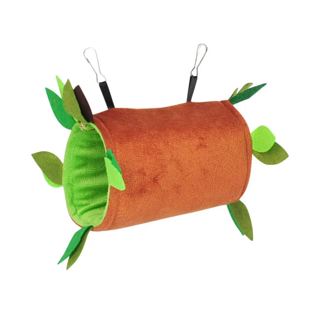 Small Animal Hanging Hammock Set — Soft Plush Cage Bed & Tunnel