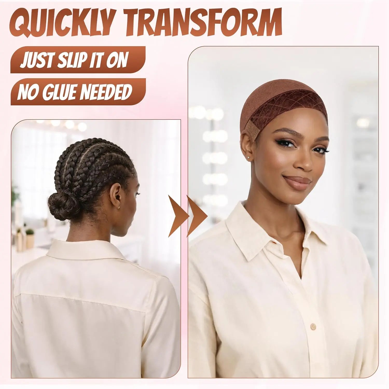 HMHIFI Non-Slip Wig Grip Cap — Adjustable Breathable Under Cap