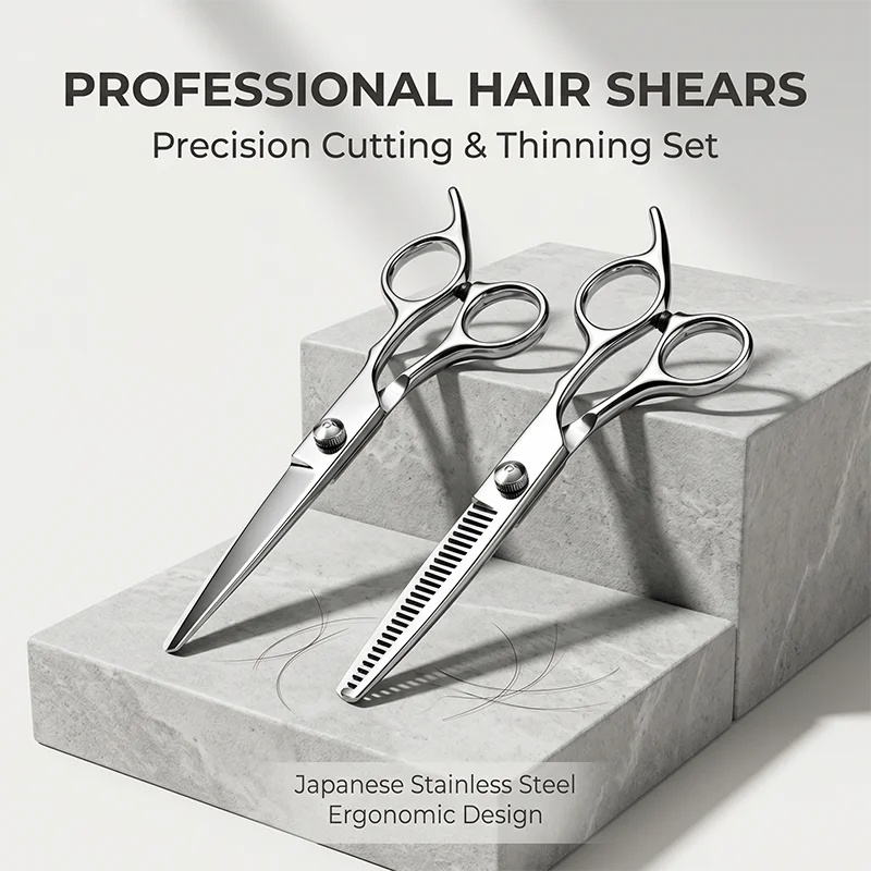 Professional Hairdressing Scissors Set — Precision Cutting and Thinning Tools