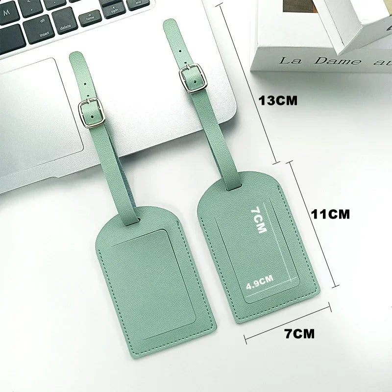 CEXIKA PU Leather Luggage Tag — Durable Suitcase Identifier & ID Holder