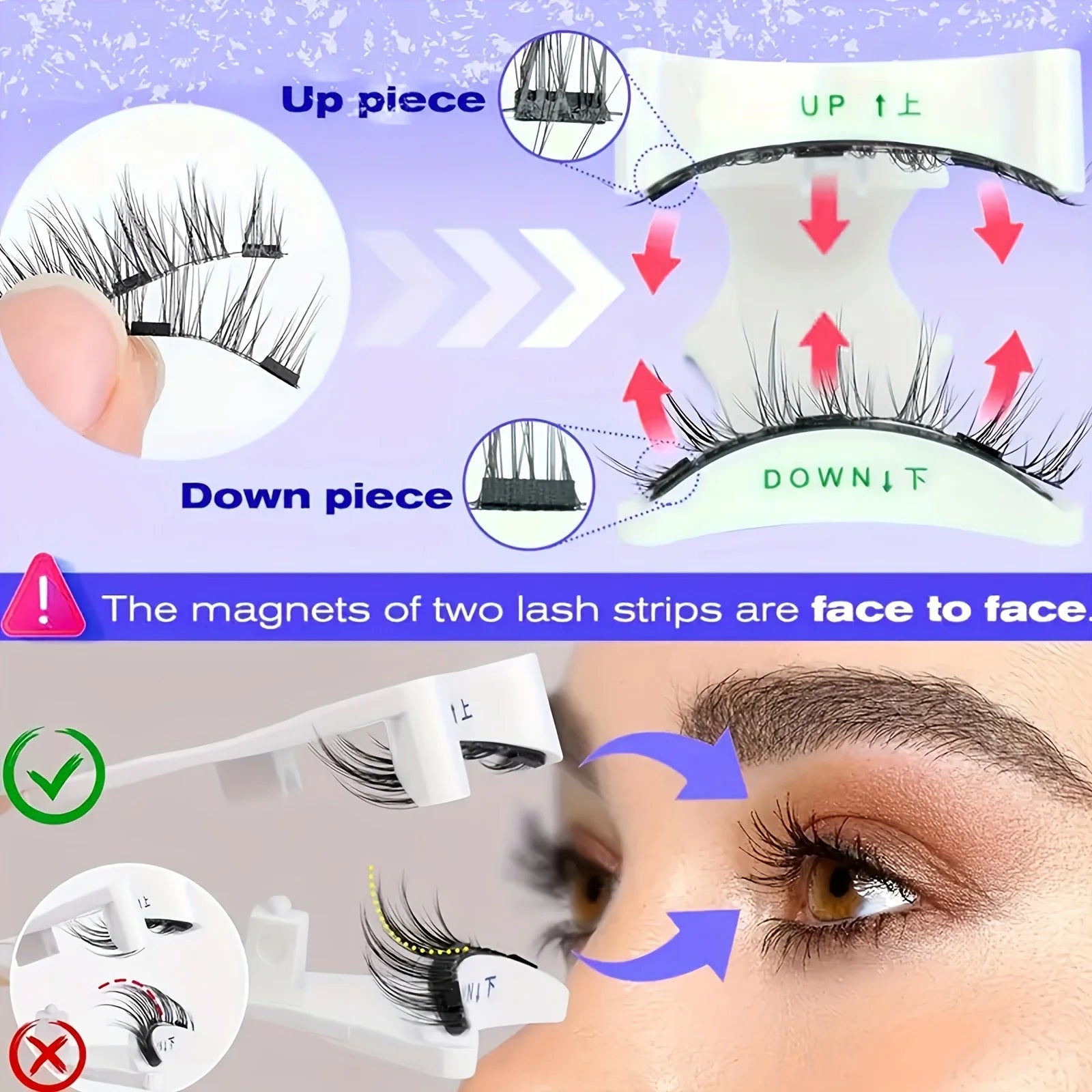 Magnetic False Eyelashes — Glue-Free Natural Style with Applicator