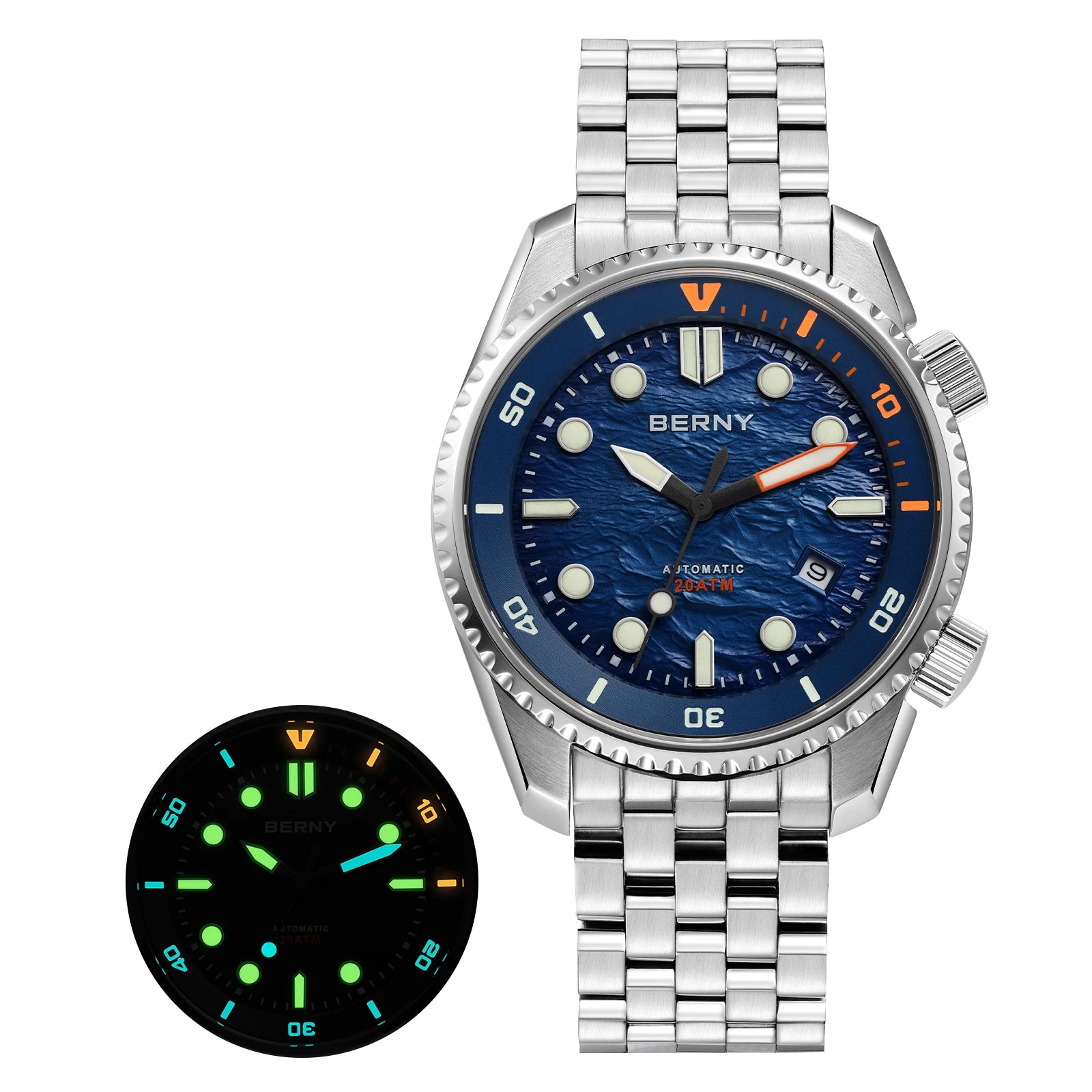 BERNY Automatic Diver Watch — Luxury Sapphire Crystal & 316L Steel