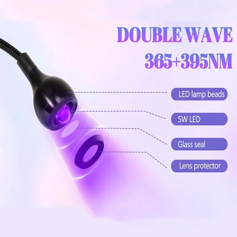 UV LED Nail Dryer Lamp — Desktop Gel Polish Curing Tool with Foot Pedal